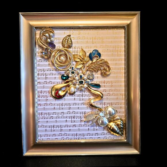 Handmade Framed Jewelry Art 10.25